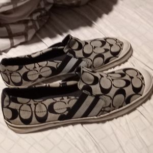 Grey and black coach